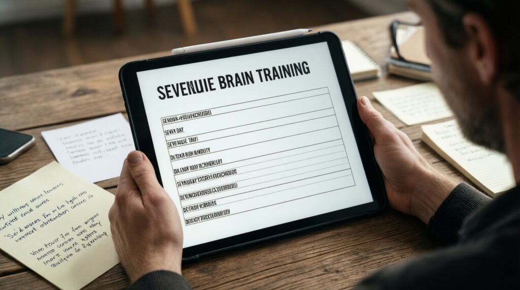 Челлендж на неделю: 7 минут в день для прокачки мозга (план + трекер) - иллюстрация